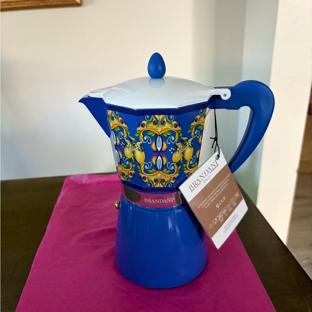 Brandani Italian Style Espresso/coffee/Moka 9 Cup Sicilian Lemon Design